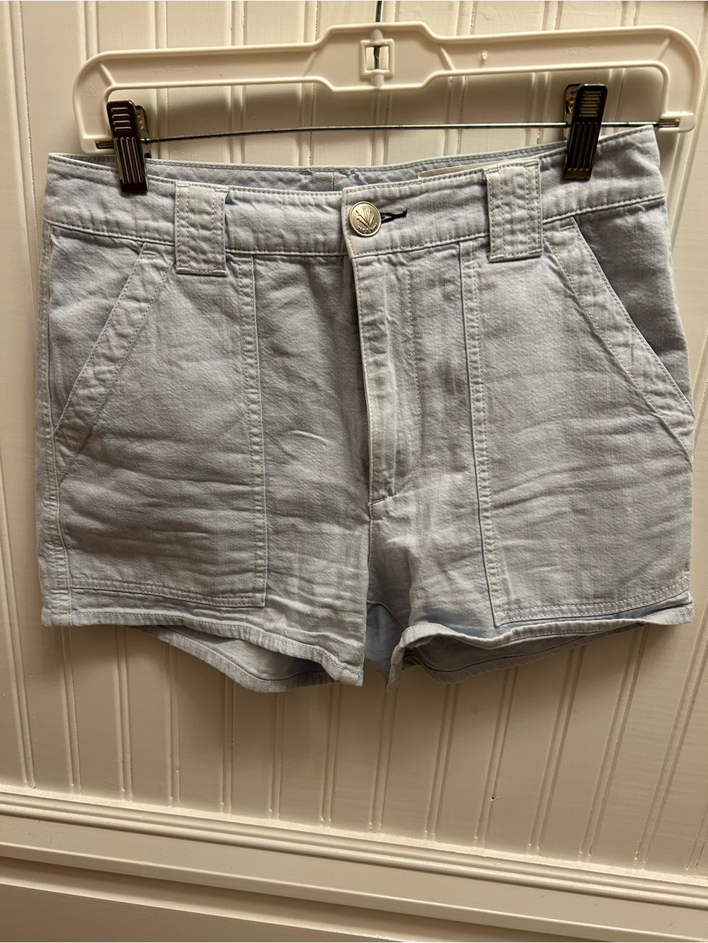 Rag & Bone Utility Shorts Light Blue High Waist Casual Summer Size 25